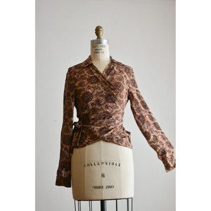 Michael Kors silk wrap top size Medium paisley casual comfortable